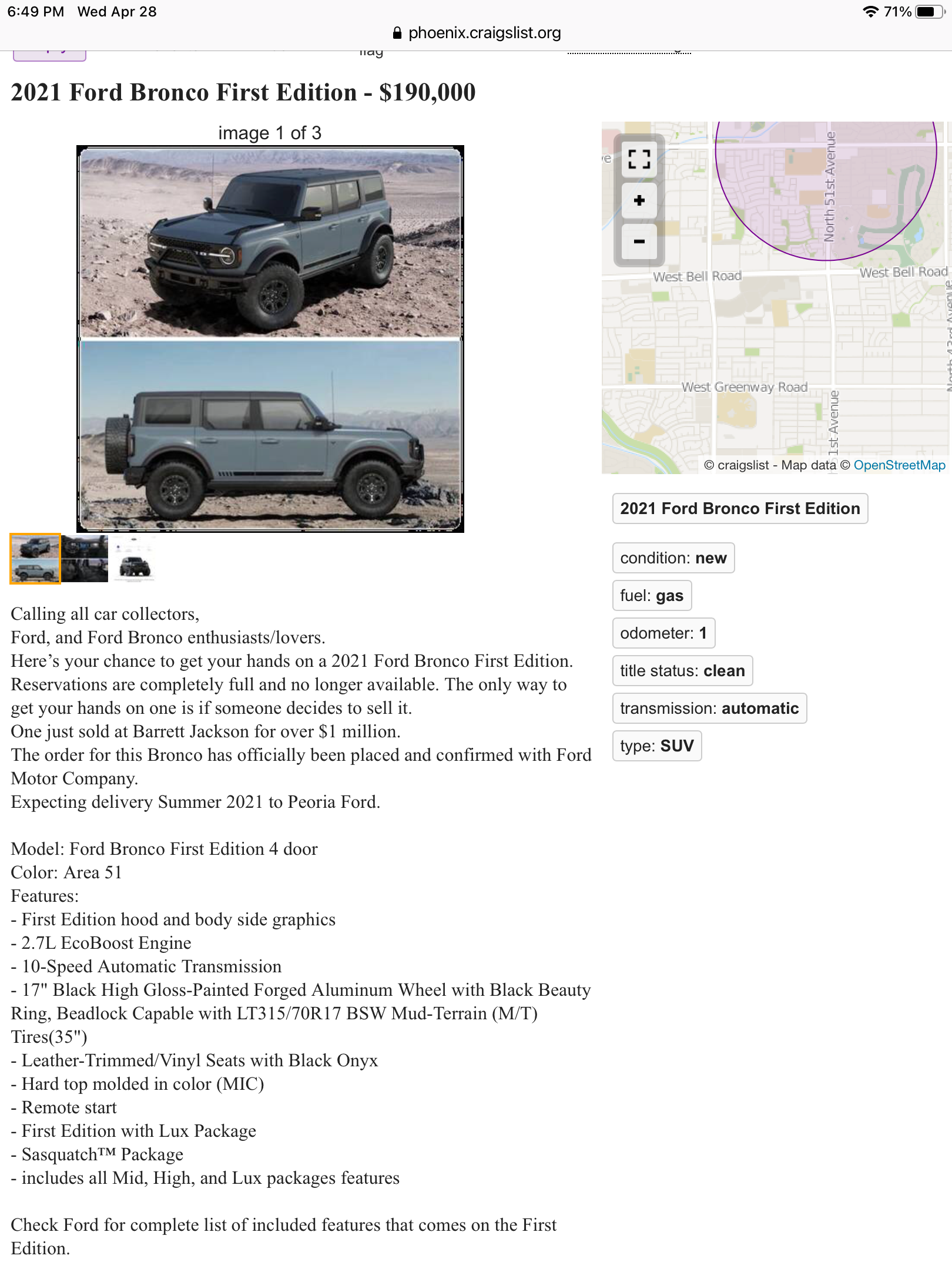 OMG! The World Has Gone Completely Crazy! $190k for a New Bronco?