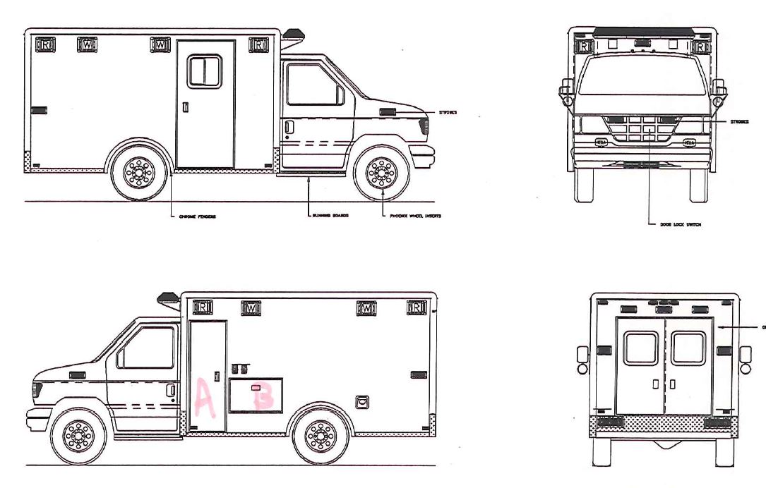 ford ambulance drawing