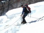 Jerry on Crevasse crossing with ladder.JPG