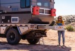 Woman Retrieving Camp Chair from Drawer on Norweld Deluxe Weekender Tray.jpg