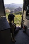 Melissa Edge Takes in View of Cedar Breaks from Door of Four Wheel Campers Hawk UTE II.jpg