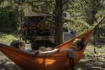 Mother and Son Enjoy Hammock Time at Overlanding Campsite on Boulder Mountain.jpg