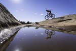 Pothole Reflecting Jackson Edge Riding Slickrock on Zoltar Trail.jpg