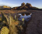 Sunset Light on Cathedral Rock at Secret Slickrock near Sedona.jpg